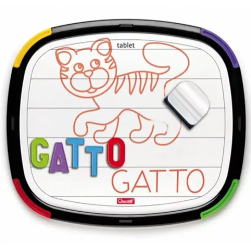 Quercetti: Kétoldalas mágneses tábla betűkkel és filctollal