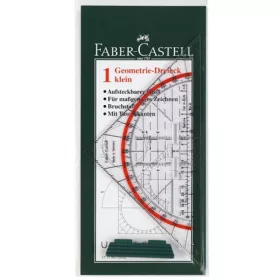   Faber-Castell: Háromszög alakú derékszög vonalzó szögmérővel