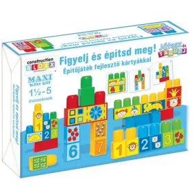   Játssz és tanulj!: Figyelj és építsd meg! Építőjáték fejlesztő kártyákkal - D-Toys