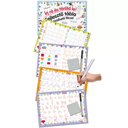 Készségfejlesztő rajztábla letörölhető filccel Formák - D-Toys