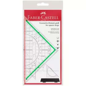   Faber-Castell: Háromszög alakú derékszög vonalzó eltavolítható fogóval 20cm-es