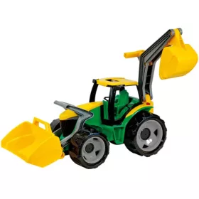   LENA Óriás traktor homlokrakodóval és markolókanállal sárga/zöld 65cm