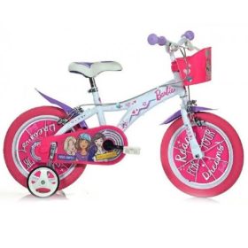 Barbie rózsaszín-fehér gyerek bicikli 12-es méretben - Dino Bikes kerékpár