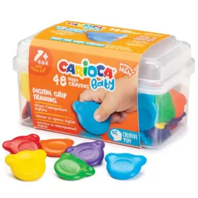 Maci formájú Baby Teddy zsírkréta 48 db-os tárolóban - Carioca