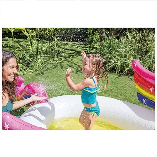 Intex: Unikornis spriccelős gyerekmedence 272x193x104cm