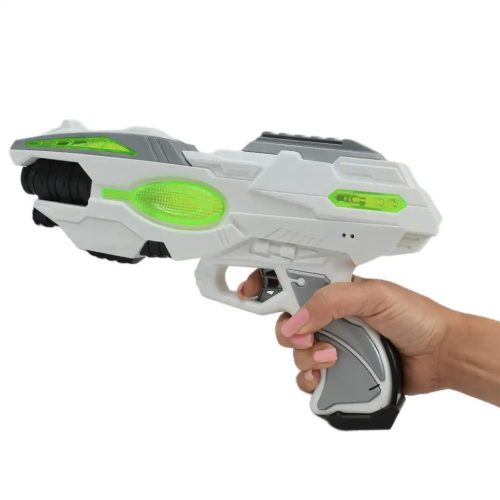 Space Series: Űrfegyver zöld fehér színben fénnyel és hanggal 25cm