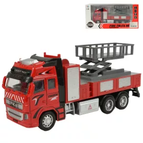 Fire Truck Lendkerekes emelőkosaras tűzoltóautó fénnyel és hanggal 20cm
