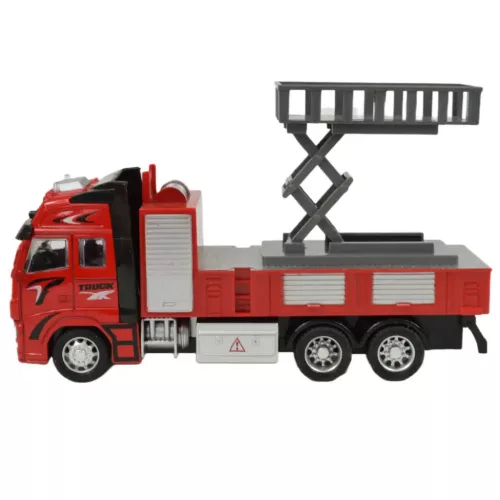 Fire Truck Lendkerekes emelőkosaras tűzoltóautó fénnyel és hanggal 20cm