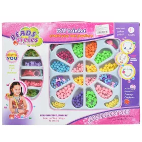   Beads Series: Nyaklánc és ékszerkészítő szett 200+ színes gyönggyel és kiegészítőkkel tárolótálcán