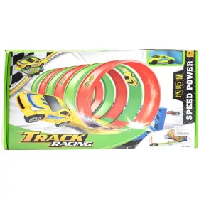   Track Racing: Spirál versenypálya szett 6db 360 fokos hurokkal és 1db kisautóval 1/64