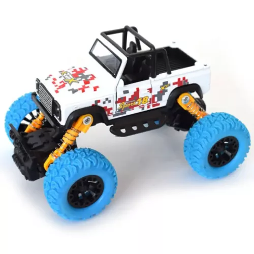 Off-Road hátrahúzós fehér terepjáró 1/32