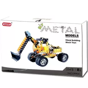 Munkagép fém építőjáték szett 256db-os