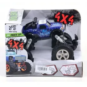 Rugós terepjáró autó 4x4-es kék színben