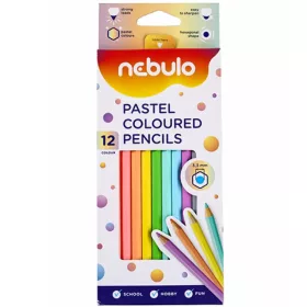   Nebulo: Pasztell színű színes ceruza készlet 12db-os szett