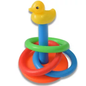Színes kacsás karikadobáló játék szett