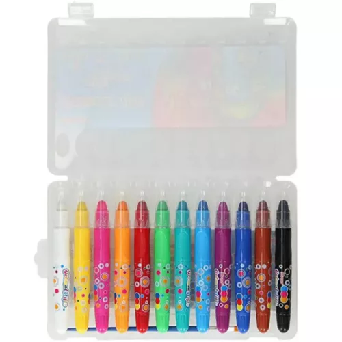 Spirit Silky kicsavarható zsírkréta műanyag tárolóban 12db-os szett