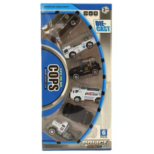 Cops Die-Cast: Rendőrségi 6 db-os kisautó szett