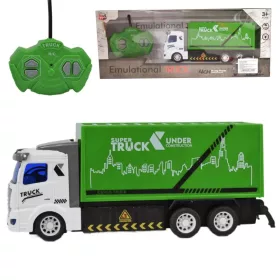   RC Távirányítós hulladékszállító teherautó fénnyel 1/48 27MHz 20cm