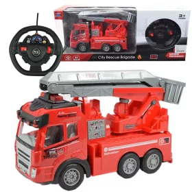   RC Távirányítós emelőkosaras tűzoltóautó fény effektekkel 1/43-as méretarány 27 MHz 21cm