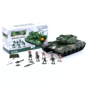   Tank játékszett katonákkal és kiegészítőkkel zöld színben