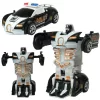Car Model Robottá alakítható lendkerekes Bugatti Veyron rendőrautó többféle változatban 13cm 1db