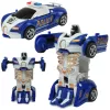Car Model Robottá alakítható lendkerekes Bugatti Veyron rendőrautó többféle változatban 13cm 1db