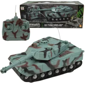   RC Távirányítós terepmintás M1 Abrams tank fénnyel és hanggal 1/32-es méretarány 22cm