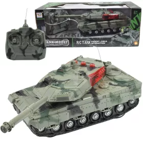   RC Távirányítós M1 Abrams tank fény és hangeffektekkel 1/32-es méretarány 22cm