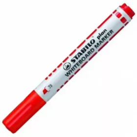   Stabilo: Plan WhiteBoard marker vágott hegyű táblafilc piros színben