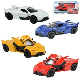   Die-Cast: Fém luxus sportautó nyitható ajtóval, többféle változatban 12cm 1db