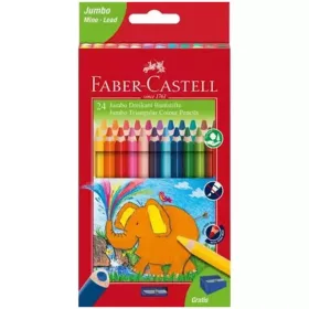 Faber-Castell Jumbo 24db-os háromszögletű színes ceruza szett hegyezővel