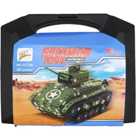   Sherman tank modell fém építőjáték 287db-os szett bőröndben