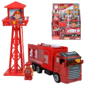   Fire Brigade: Tűzoltóállomás szett őrtoronnyal, autóval és kiegészítőkkel