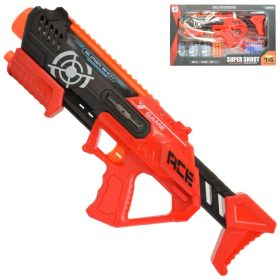   Super Shoot: Manuális szivacslövő fegyver töltényekkel és üdítősflakon célokkal 46cm