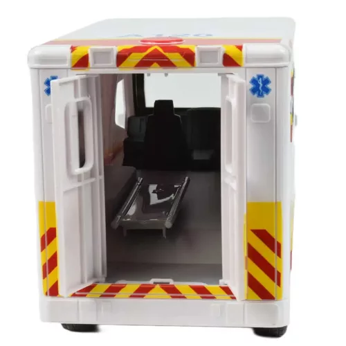 RC Távirányítós fehér Ambulance mentőautó fényeffektekkel 24GHz 112-es méretarány 30cm