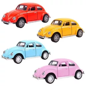   Hátrahúzós Volkswagen Bogár kisautó fénnyel és hanggal 1/32 többféle változatban