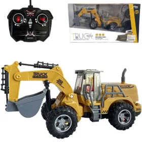   RC Távirányítós exkavátor markoló munkagép fényeffektekkel 1/30-as méretarányban 24cm