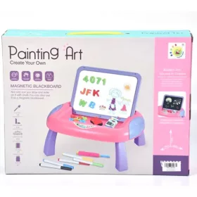 Rózsaszín mágneses rajztábla asztalban