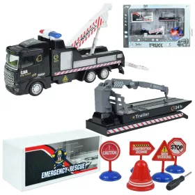   City Truck: Átalakítható lendkerekes mentőcsapat teherautó jelzőtáblákkal 19cm