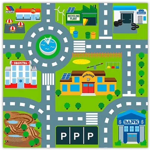 Molto Játszószőnyeg építőkockákkal 12db-os 62x62cm