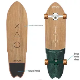   Cruiser fahatású bronz kerekes gördeszka 28"-os méretben