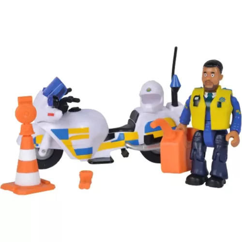 Sam a tűzoltó: Malcolm motoros rendőr figuraszett - Simba Toys