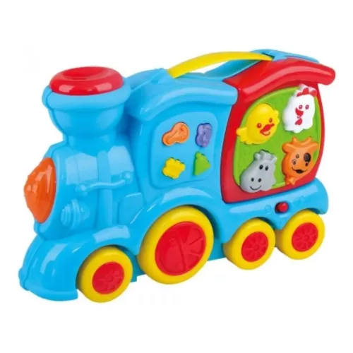 Playgo Vidám állatos baby vonat hanggal és zenével