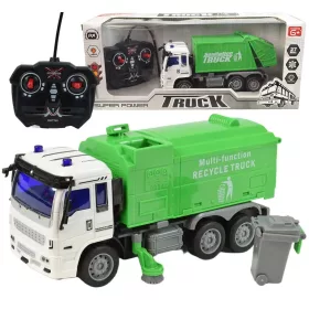   RC Távirányítós hulladékszállító teherautó fény effektekkel 27MHz 20cm többféle változatban 1db