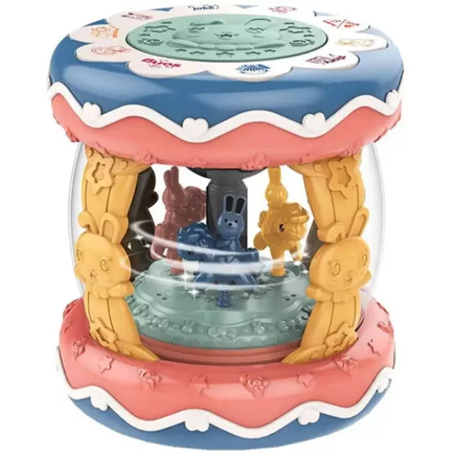 Állatos zenélő körhinta bébi játék