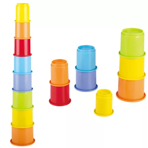 Playgo Szivárvány poharas építőjáték újrahasznosított műanyagból 8db-os szett