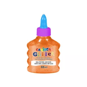   Csillámló folyékony neon narancssárga ragasztó 88ml - Carioca