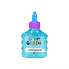   Csillámló folyékony neon világoskék ragasztó 88ml - Carioca