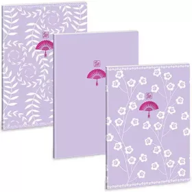   Ars Una Soft Touch Purple Spring extra kapcsos négyzethálós füzet A/4
