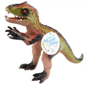   Dino World: Vinyl anyagú hangot adó Velociraptor dinoszaurusz figura pamut töltéssel 35cm